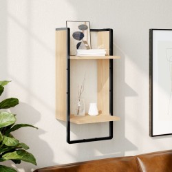 vidaXL Estante de pared con barra roble Sonoma 30x25x65 cm