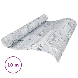 vidaXL Papel pintado de pared 3D aspecto piedra gris claro