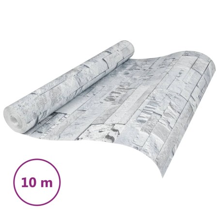 vidaXL Papel pintado de pared 3D aspecto piedra gris claro
