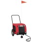 vidaXL Remolque de bicicleta mascotas hierro tela Oxford rojo negro
