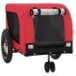 vidaXL Remolque de bicicleta mascotas hierro tela Oxford rojo negro