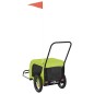 vidaXL Remolque de bicicleta mascotas hierro tela Oxford verde negro vidaXL Remolque de bicicleta mascotas hierro tela Oxford verde negro