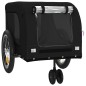 vidaXL Remolque de bicicleta mascotas hierro tela Oxford negro
