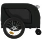 vidaXL Remolque de bicicleta mascotas hierro tela Oxford negro