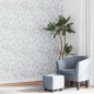 vidaXL Papel pintado de pared 3D estampado de flores gris vidaXL Papel pintado de pared 3D estampado de flores gris