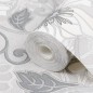 vidaXL Papel pintado de pared 3D estampado de flores gris vidaXL Papel pintado de pared 3D estampado de flores gris