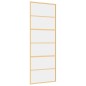 vidaXL Puerta corredera dorada de vidrio ESG transparente y aluminio