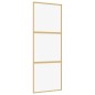 vidaXL Puerta corredera dorada de vidrio ESG transparente y aluminio vidaXL Puerta corredera dorada de vidrio ESG transparente y aluminio