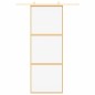 vidaXL Puerta corredera dorada de vidrio ESG transparente y aluminio vidaXL Puerta corredera dorada de vidrio ESG transparente y aluminio
