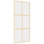 vidaXL Puerta corredera dorada de vidrio ESG transparente y aluminio vidaXL Puerta corredera dorada de vidrio ESG transparente y aluminio