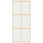 vidaXL Puerta corredera dorada de vidrio ESG transparente y aluminio vidaXL Puerta corredera dorada de vidrio ESG transparente y aluminio