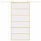 vidaXL Puerta corredera dorada de vidrio ESG transparente y aluminio vidaXL Puerta corredera dorada de vidrio ESG transparente y aluminio