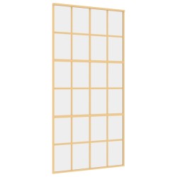 vidaXL Puerta corredera dorada de vidrio ESG transparente y aluminio