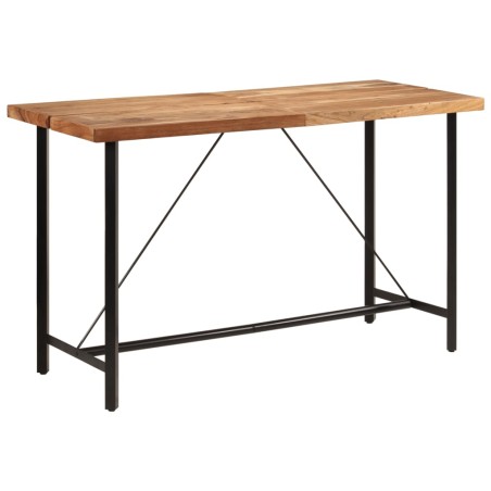 vidaXL Mesa alta de hierro y madera maciza de acacia 180x70x107 cm