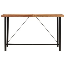 vidaXL Mesa alta de hierro y madera maciza de acacia 180x70x107 cm