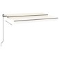 vidaXL Toldo manual retráctil con LED color crema 400x350 cm vidaXL Toldo manual retráctil con LED color crema 400x350 cm