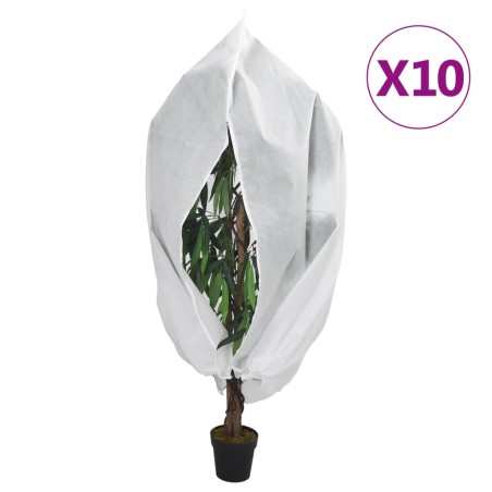 vidaXL Cubiertas para plantas con cremallera 10 uds 70 g/m² 1x1,55 m