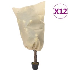 vidaXL Cubiertas para plantas con cordón 12 uds 70 g/m² 0,8x1,2 m