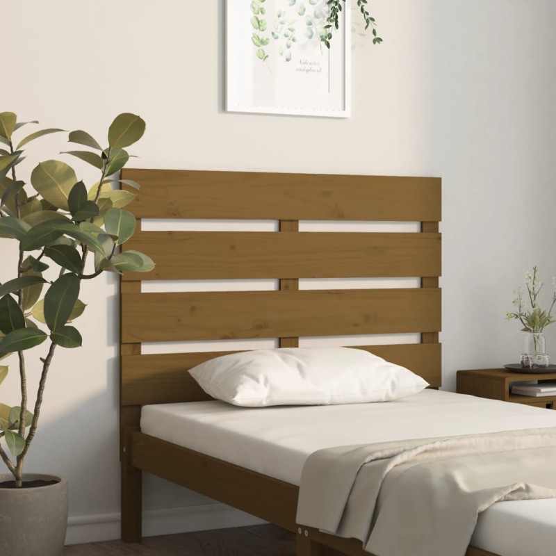 vidaXL Cabecero madera maciza de pino marrón miel 75x3x80 cm vidaXL Cabecero madera maciza de pino marrón miel 75x3x80 cm