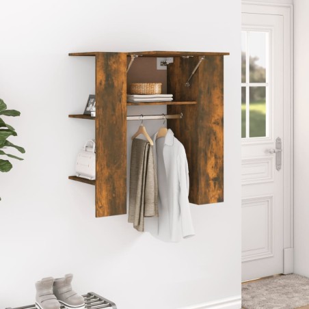 vidaXL Mueble de recibidor contrachapada roble ahumado 97,5x37x99 cm