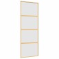 vidaXL Puerta corredera dorada vidrio ESG esmerilado aluminio 76x205cm vidaXL Puerta corredera dorada vidrio ESG esmerilado aluminio 76x205cm