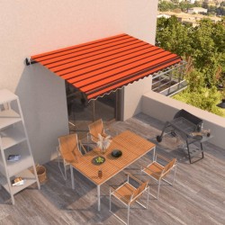 vidaXL Toldo automático retráctil naranja y marrón 450x350 cm