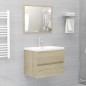 vidaXL Juego de muebles de baño madera de ingeniería roble Sonoma vidaXL Juego de muebles de baño madera de ingeniería roble Sonoma