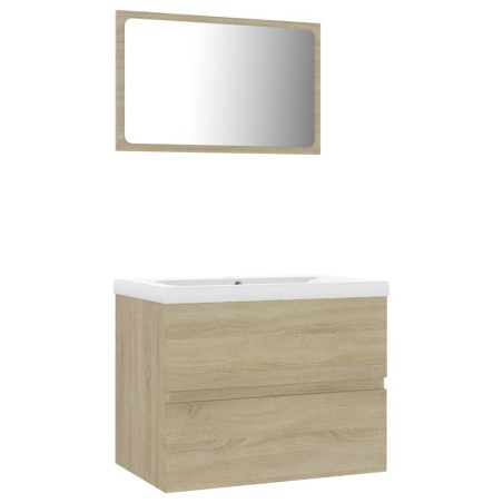 vidaXL Juego de muebles de baño madera de ingeniería roble Sonoma
