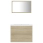 vidaXL Juego de muebles de baño madera de ingeniería roble Sonoma vidaXL Juego de muebles de baño madera de ingeniería roble Sonoma