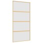 vidaXL Puerta corredera dorada de vidrio ESG esmerilado y aluminio vidaXL Puerta corredera dorada de vidrio ESG esmerilado y aluminio