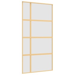 vidaXL Puerta corredera dorada de vidrio ESG esmerilado y aluminio