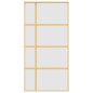 vidaXL Puerta corredera dorada de vidrio ESG esmerilado y aluminio vidaXL Puerta corredera dorada de vidrio ESG esmerilado y aluminio