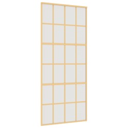 vidaXL Puerta corredera dorada vidrio ESG esmerilado aluminio 90x205cm