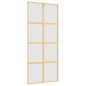 vidaXL Puerta corredera dorada vidrio ESG esmerilado aluminio 90x205cm vidaXL Puerta corredera dorada vidrio ESG esmerilado aluminio 90x205cm