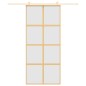 vidaXL Puerta corredera dorada vidrio ESG esmerilado aluminio 90x205cm vidaXL Puerta corredera dorada vidrio ESG esmerilado aluminio 90x205cm