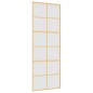vidaXL Puerta corredera dorada vidrio ESG esmerilado aluminio 76x205cm vidaXL Puerta corredera dorada vidrio ESG esmerilado aluminio 76x205cm