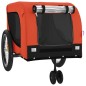vidaXL Remolque de bicicleta mascotas hierro tela Oxford naranja negro vidaXL Remolque de bicicleta mascotas hierro tela Oxford naranja negro
