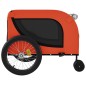 vidaXL Remolque de bicicleta mascotas hierro tela Oxford naranja negro vidaXL Remolque de bicicleta mascotas hierro tela Oxford naranja negro