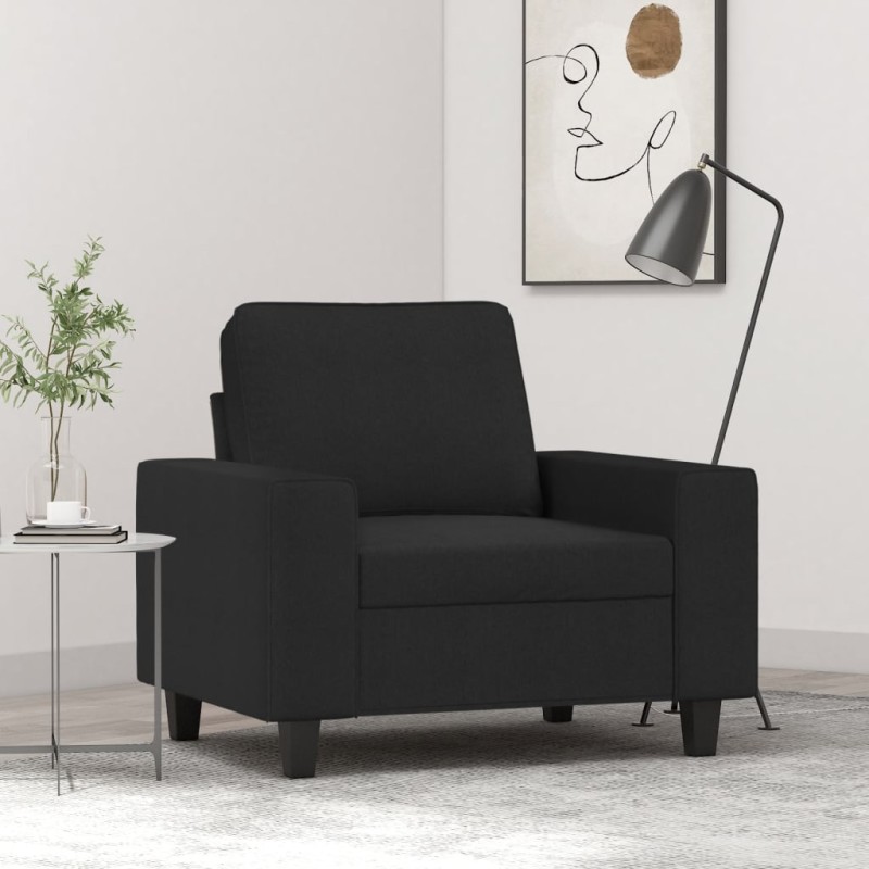 vidaXL Sillón de tela negro 60 cm vidaXL Sillón de tela negro 60 cm