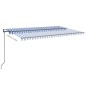vidaXL Toldo automático LED sensor de viento azul y blanco 500x350 cm vidaXL Toldo automático LED sensor de viento azul y blanco 500x350 cm