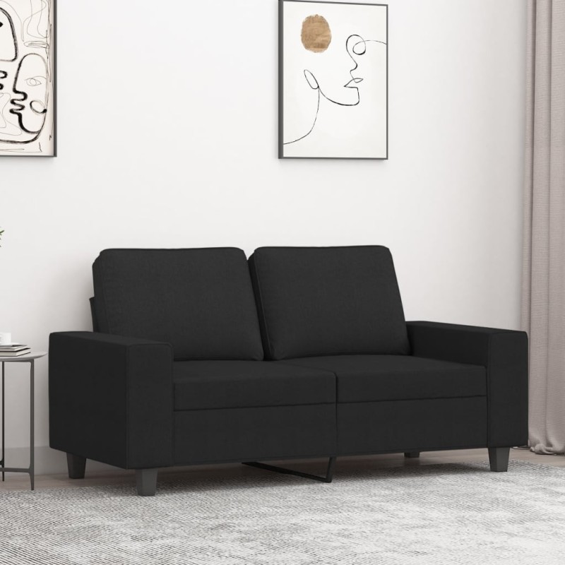 vidaXL Sofá de 2 plazas de tela negro 120 cm vidaXL Sofá de 2 plazas de tela negro 120 cm