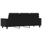 vidaXL Sofá de 3 plazas de tela negro 180 cm vidaXL Sofá de 3 plazas de tela negro 180 cm