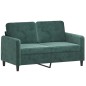 vidaXL Sofá de 2 plazas de terciopelo verde oscuro 120 cm vidaXL Sofá de 2 plazas de terciopelo verde oscuro 120 cm