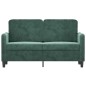 vidaXL Sofá de 2 plazas de terciopelo verde oscuro 120 cm vidaXL Sofá de 2 plazas de terciopelo verde oscuro 120 cm