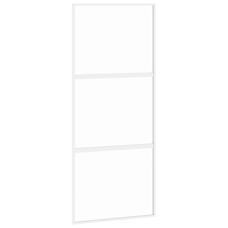 vidaXL Puerta corredera vidrio templado y aluminio blanca 90x205 cm