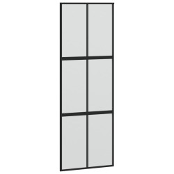 vidaXL Puerta corredera vidrio templado y aluminio negra 76x205 cm