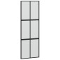 vidaXL Puerta corredera vidrio templado y aluminio negra 76x205 cm