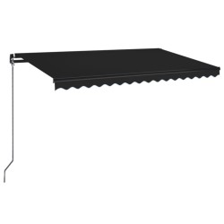 vidaXL Toldo manual retráctil con LED gris antracita 450x350 cm