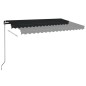 vidaXL Toldo manual retráctil con LED gris antracita 450x350 cm