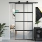 vidaXL Puerta corredera vidrio templado y aluminio negra 102,5x205 cm vidaXL Puerta corredera vidrio templado y aluminio negra 102,5x205 cm